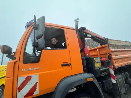 MAN Dreiseitenkipper Allrad, Lastenkran, LE 18.250 4x4 BB