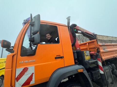 MAN Dreiseitenkipper Allrad, Lastenkran, LE 18.250 4x4 BB
