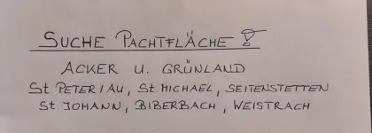 Suche Pachtflächen Acker oder Grünland