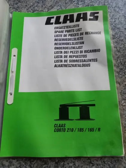 Claas Mähwerk Ersatzteilliste, Corto 210/185/165/R