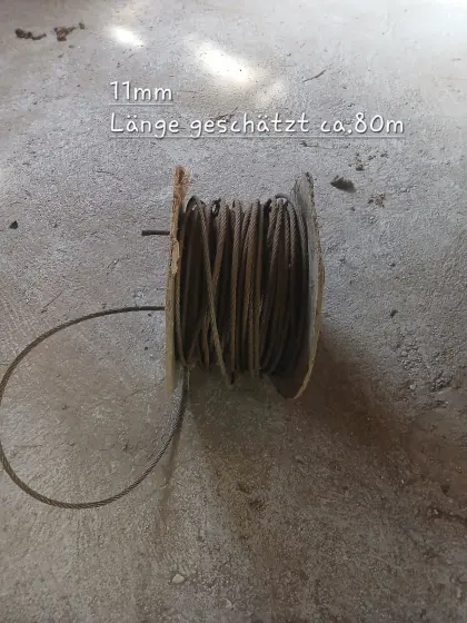 11 mm Seilwindenseil, geschätzt ca. 80 m