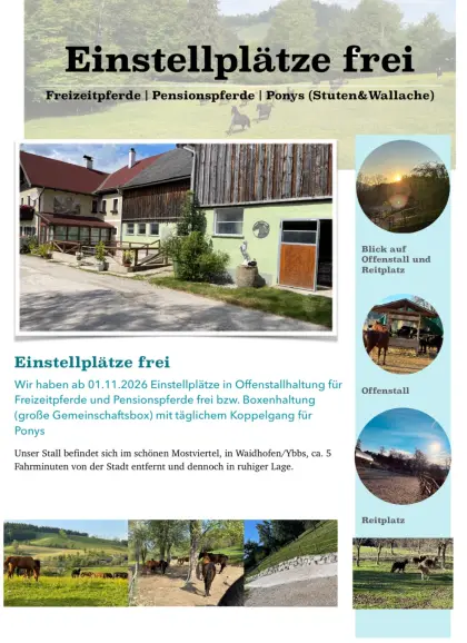 Einstellplätze frei
