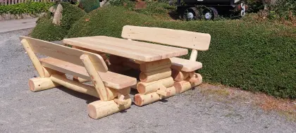 Neue Gartengarnitur Lärche, rustikale Gartenmöbel inkl. Anlieferung