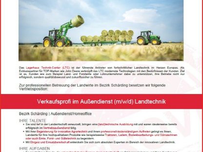 Verkaufsprofi im Außendienst (m/w/d) Landtechnik.