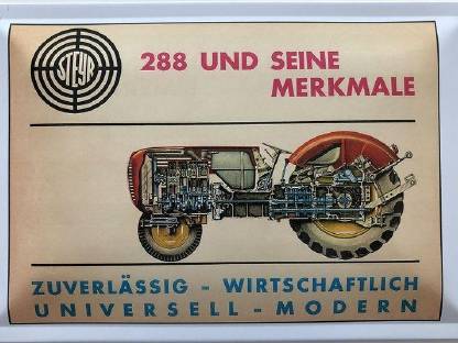 Blechschild 40x30 cm Steyr Traktor Typ 288 und seine Merkmale