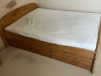 Bild 2:Großes Holzbett - Kiefer gelaugt, natur, massiv