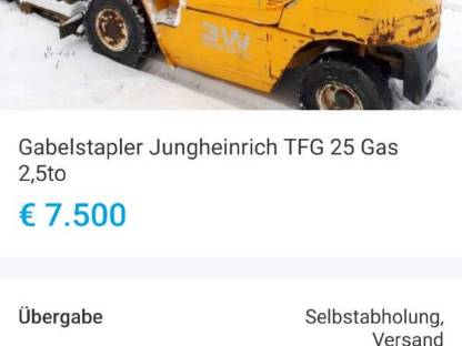 Jungheinrich Gas Gabelstapler TFG 25