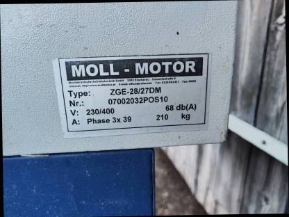 Bild 5:Zapfwellengenerator Notstromaggregat Moll Motor
