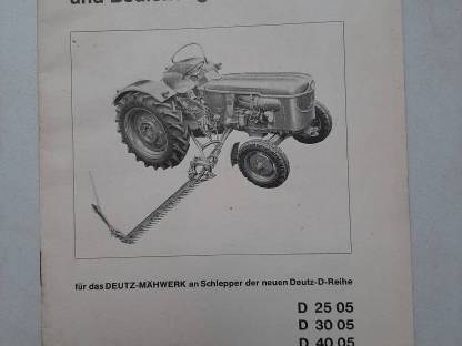 Anbau und Betriebsanleitung Mähbalken Deutz 2505-5005