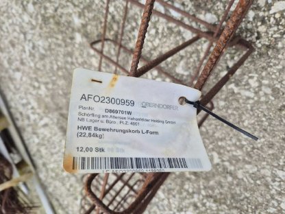 Bild 4:Bewehrungseisen Distanzstreifen