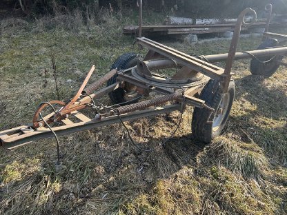 Holzwagen Rungenwagen Gummianhänger