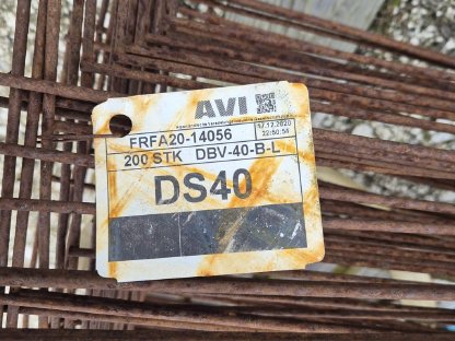 Bild 5:Bewehrungseisen Distanzstreifen