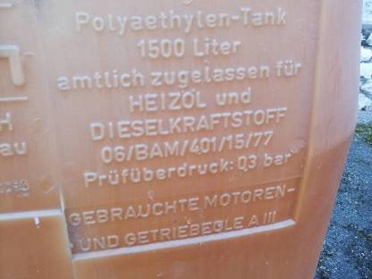 Heizöltank zu verschenken