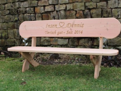 Bild 5:Gartenbank mit Gravur. Hochzeitsgeschenk.