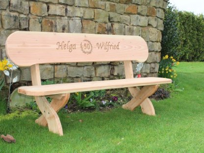 Bild 3:Gartenbank mit Gravur. Hochzeitsgeschenk.