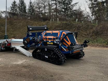 Bild 4:Forstmulchen, Holzbringung, seilwindenunterstützte Fällung