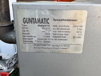 Holzvergaserofen Guntamatic Biolight 14