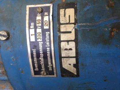 Bild 4:Motor mit Getriebeuntersetzung, Abus Laufkatze, Hallenkran