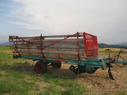 Ladewagen, Holzspalter, Schälmaschine und Scheibenseche