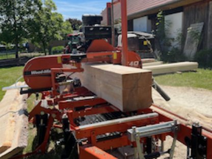 Bild 5:Lohnschnitt mit mobiler Bandsäge