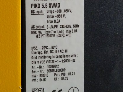 Bild 4:Kostal Pico Solar Wechselrichter abzugeben Pico 5,5 SWAQ