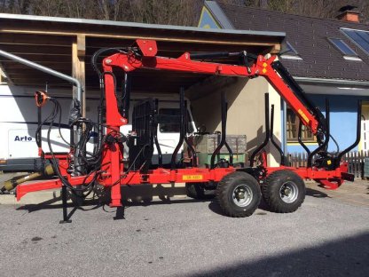 10 t Rückewagen Forstanhänger Kran, neu, mit Funk-Seilwinde