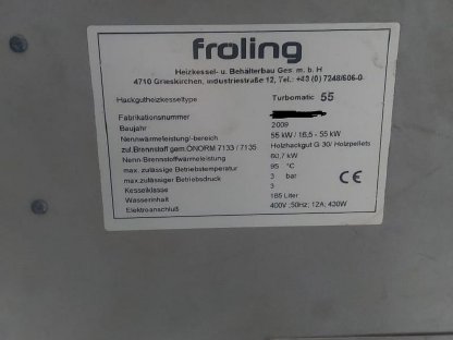 Bild 3:Hackschnitzelheizung Fröling TMC 55 kW