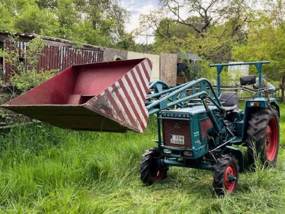 Hanomag P400E Einachs-Miststreuer Anhänger-Posch HydroComb 9