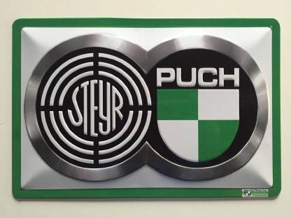 Blechschild 30 x 20 cm Steyr Puch Doppel logo