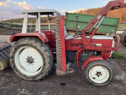 Steyr 768, 2.000 Bstd., Mähbalken, Frontlader, Schaufel, Gabel, Kippmulde