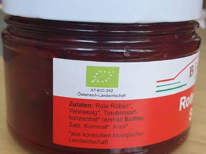 Bild 2:Roter Rübensalat aus biologischer Landwirtschaft