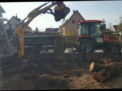 Bild 4:Wurzelstockfräse Bodenfräsen Baggerarbeiten