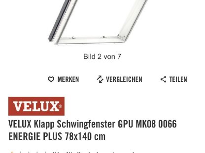 Velux Dachfenster GPU 78x140
