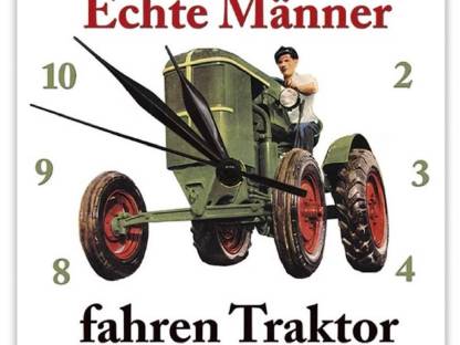 Wanduhr 25 x 20 cm Echte Männer fahren Traktor