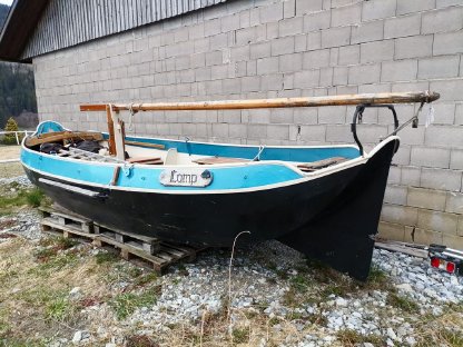 plattboden segelboot, grundel, zum restaurieren