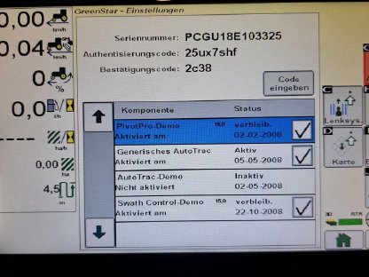 Bild 4:John Deere 1800 Display AutoTrac Greenstar Starfire GPS