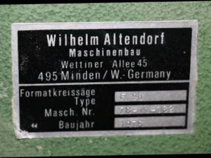 Bild 5:Altendorf Formatkreissäge F90