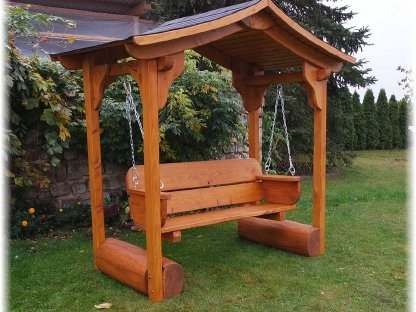 Bild 3:Gartenbank, Gartenlaube, Holzbank, Rentnergeschenk