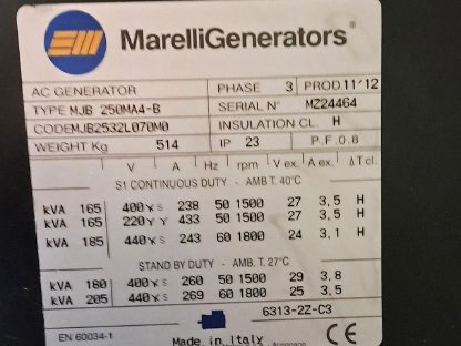 Bild 2:Diesel-Stromaggregat 160 kVA