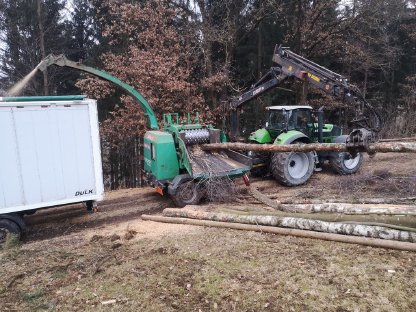 Bild 2:Hackschnitzelerzeugung Hackguttransport