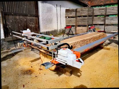 Bild 2:Lohnschnitt - Mobiles Großstammsägewerk