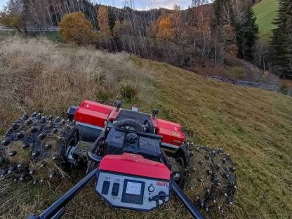 Bild 2:Mähen und mulchen von Steilflächen/Skipisten/Almweiden