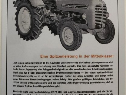 Blechschild 40 x 30 cm Steyr Traktor Typ 190