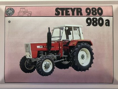 Blechschild 40 x 30 cm Steyr Traktor Typ 980 - 980a