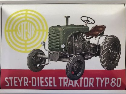 Blechschild 40 x 30 cm Steyr Traktor Typ 80 15 er
