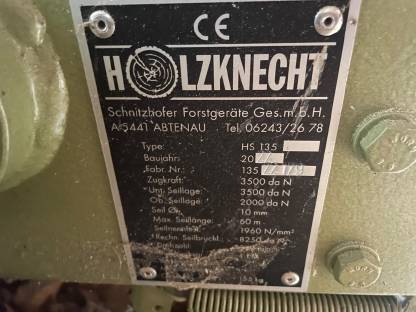 Verkaufe Seilwinde Holzknecht HS135