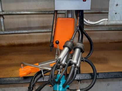 Bild 3:Happel Robotex 7er Autotandem Melkstand