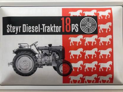 Blechschild 30 x 20 cm Steyr Diesel Traktor 18er