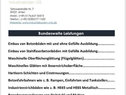 Bild 5:Industrieboden, Betonboden, Betonfahrbahnen, Betonglätten