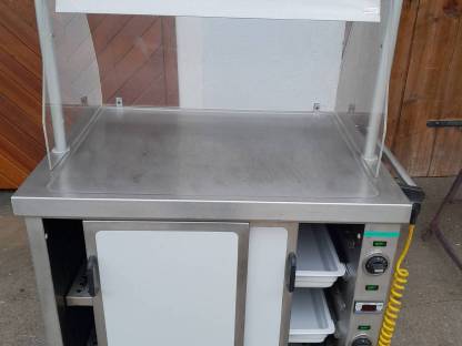 Warmhalte-Vitrine mit Wärmeplatte, Wärmefächer, Wärmelicht